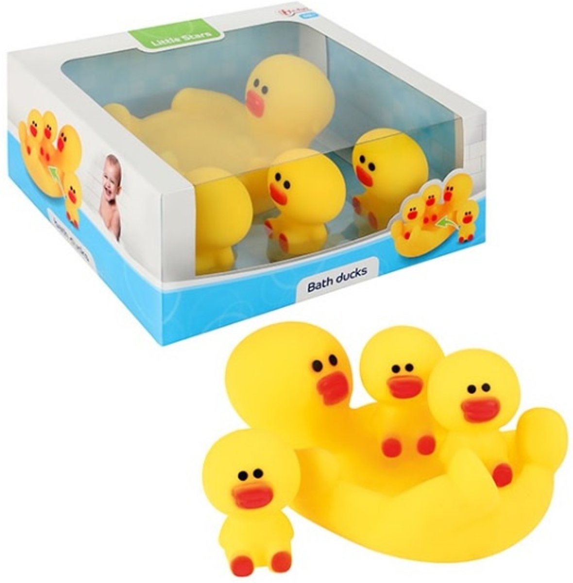 Badeendjes Moedereend met 3 kleine eendjes