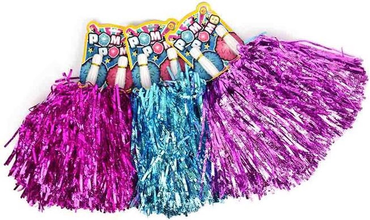 Pom Poms metallic ( Paars/roze of blauw)