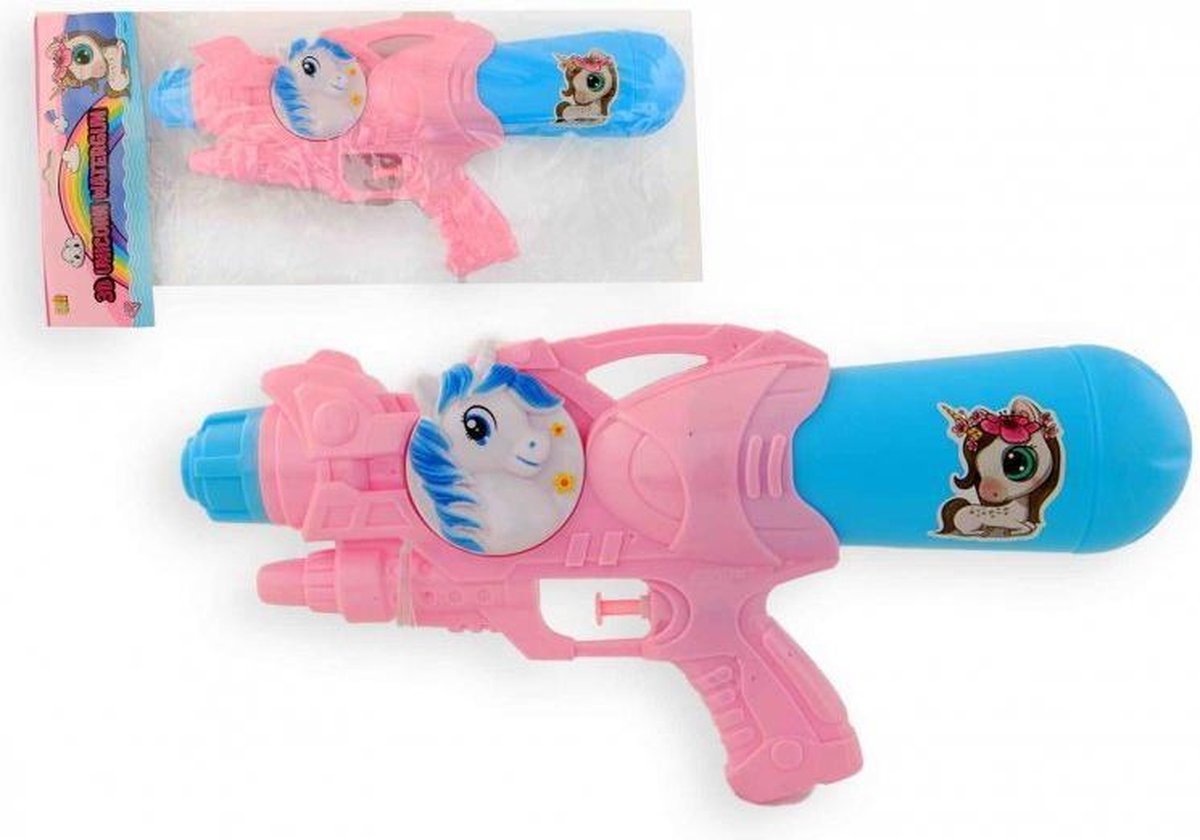 Waterpistool Unicorn 33 cm roze blauw