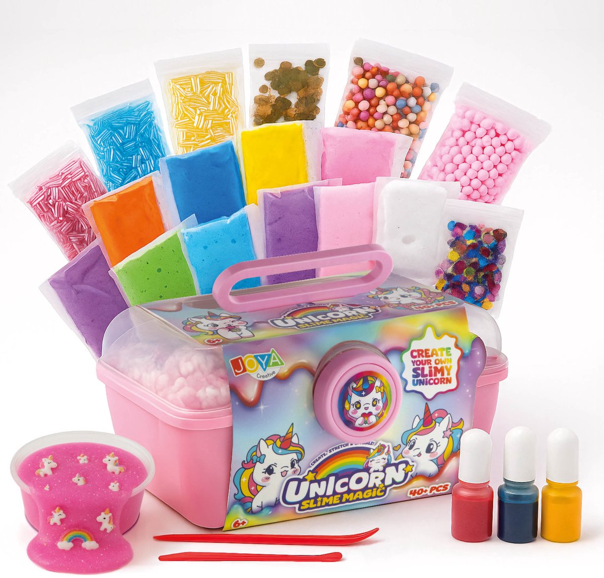 Joya Creative Unicorn Slijm Pakket 75pcs - Slijm voor Kinderen - Unicorn Knutselen voor Kinderen - Veilig en Educatief Speelgoed - Slime