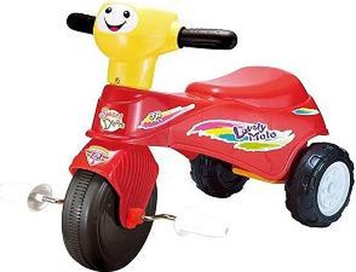 J.R. Kid Ride-on Car - Loopfiets - Driewieler - Rood - met afneembare trappers vanaf 18 maanden