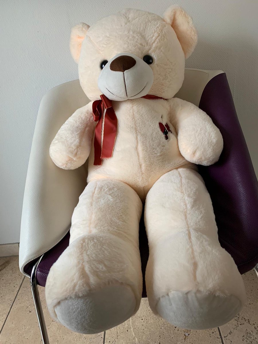 Grote Knuffelbeer - Witte Teddybeer Pluche - Valentijn Knuffel - 95 cm / 1m groot