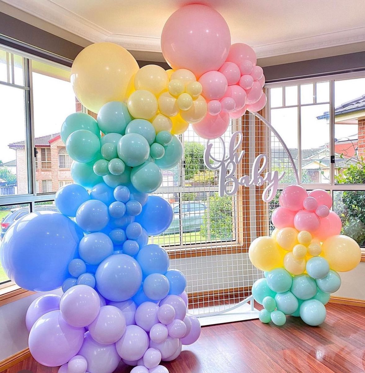 Ballonneboog Pastel - 110 stuks - decoratiepakket ballonnen - versiering - complete set decoratie feest - pastelkleuren - feestpakket