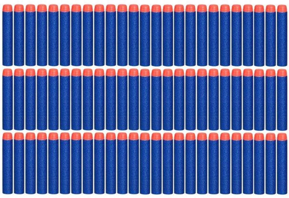 100 Pijlen/Darts/Kogels Geschikt Voor NERF N-Strike Elite Speelgoedblasters - Kleur Blauw