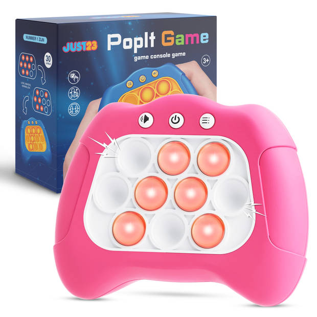 JUST23 Pop It Game - Quick push- Roze - Pop It Controller spel - Pop or Flop - Incl. Batterijen