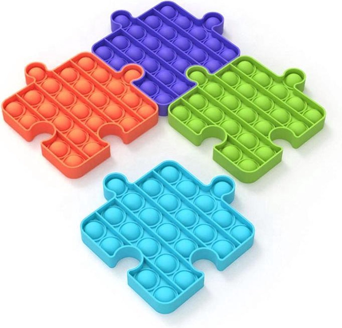 JUST23 Pop it puzzel - Fidget toys - Pop it vierkant - Puzzel - Pop it - Mini pop it - Anti stress speelgoed - 5 stuks