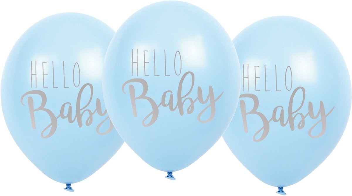 Ballonnen blauw Hello Baby