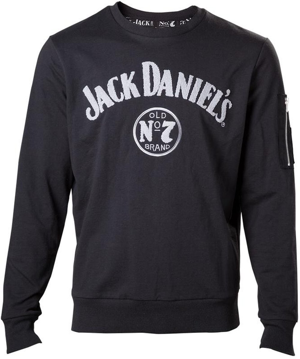 Jack Daniels - Mens Sweater chenille print and sleeve pocket - M