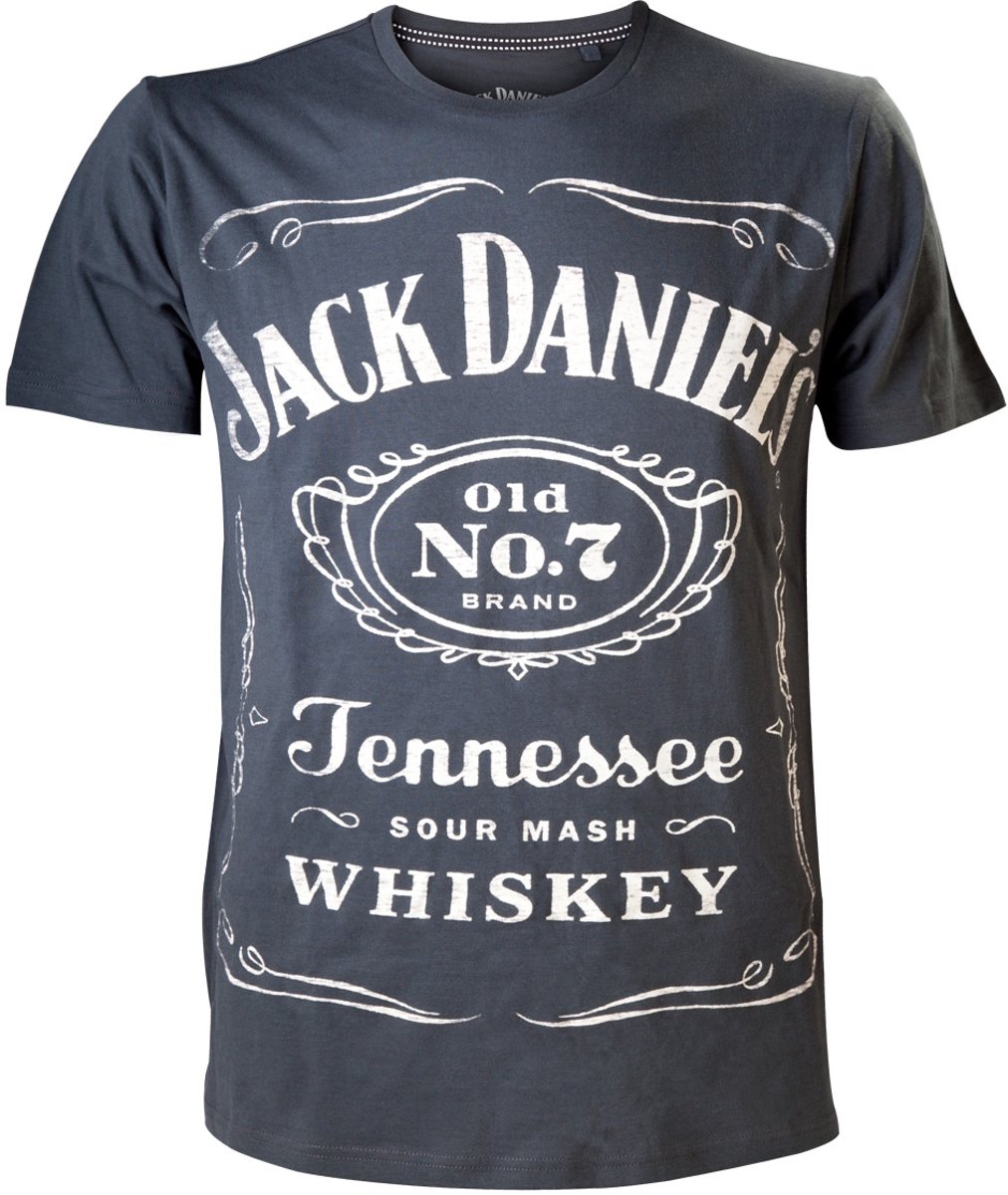 Jack Daniels - Omkeerbaar Jack Daniels heren T-shirt zwart - S - Merchandise