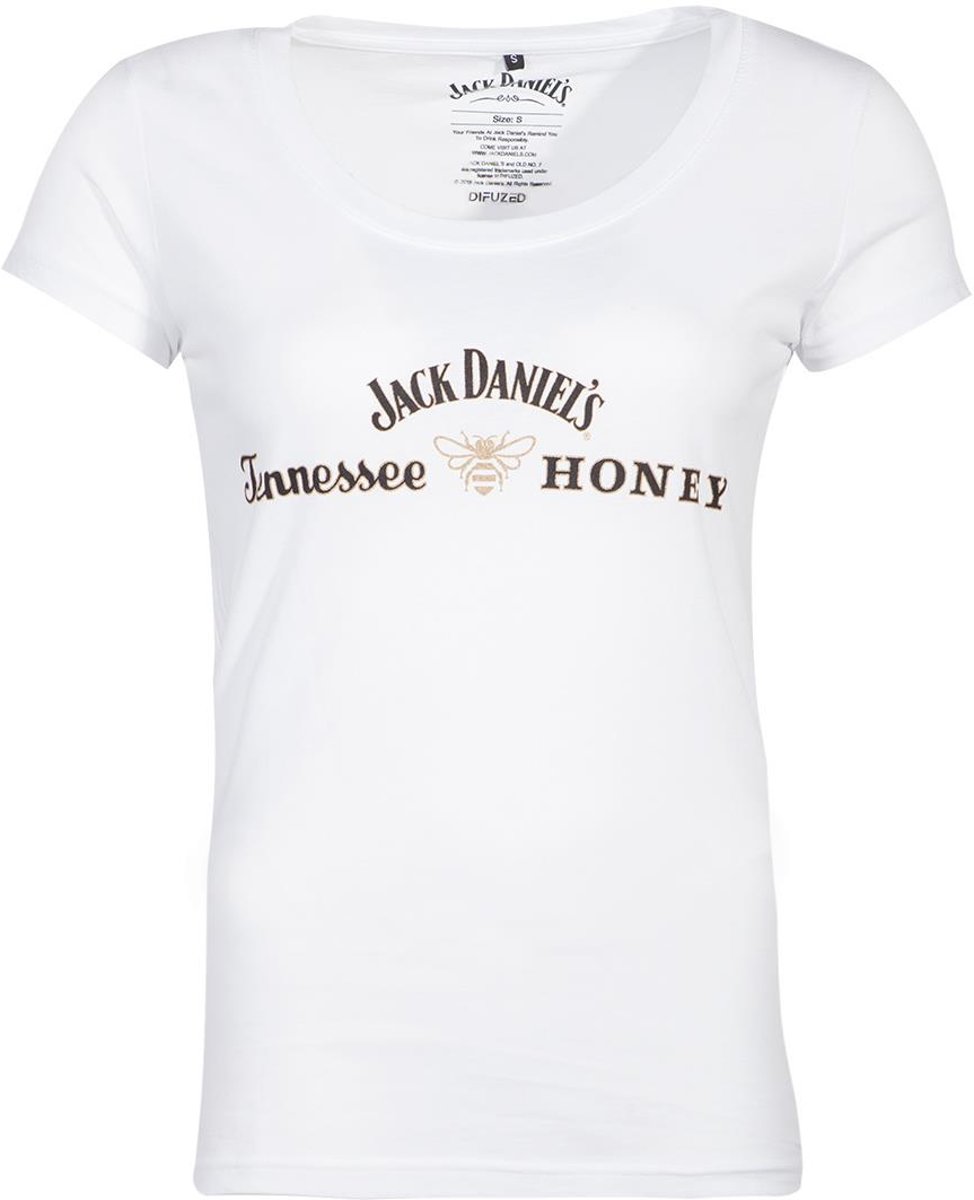 Jack Daniels Dames Tshirt -L- JD Honey Logo Wit