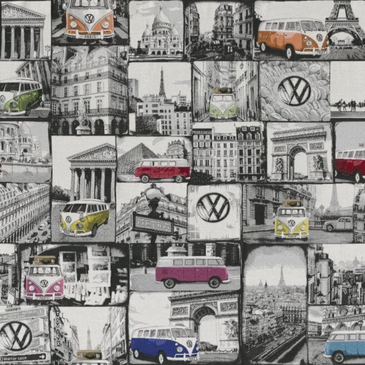 JACQUARD STOF, VOLKSWAGEN CITY TRIP, Voor Interieurdecoratie, Lengte 1 Meter, Breedte 1.40 Meter.