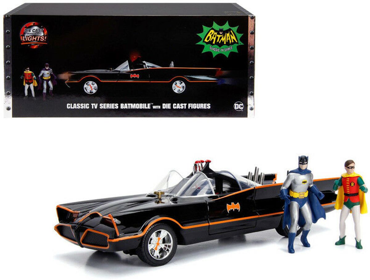 Batmobile Batman Classic 1966 TV Series + Figuren + Lights 1:18 Jada Toys