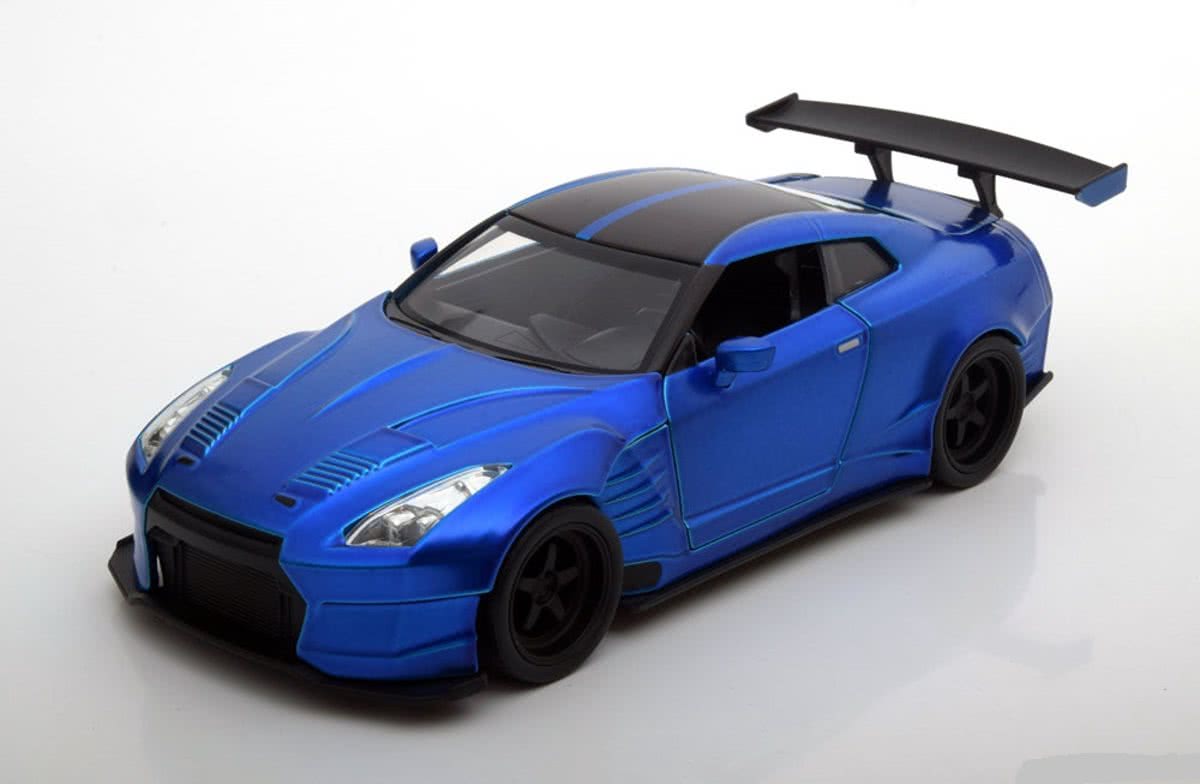 Brians Nissan GT-R (R35) jaar 2009 Fast and Furious blauw 1:24 Jada Toys