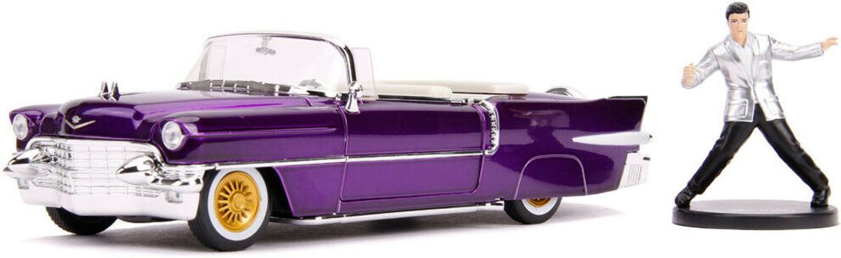 Cadillac Eldorado 1956 with Elvis Presley Figure Candy Purple 1:24 Jada Toys