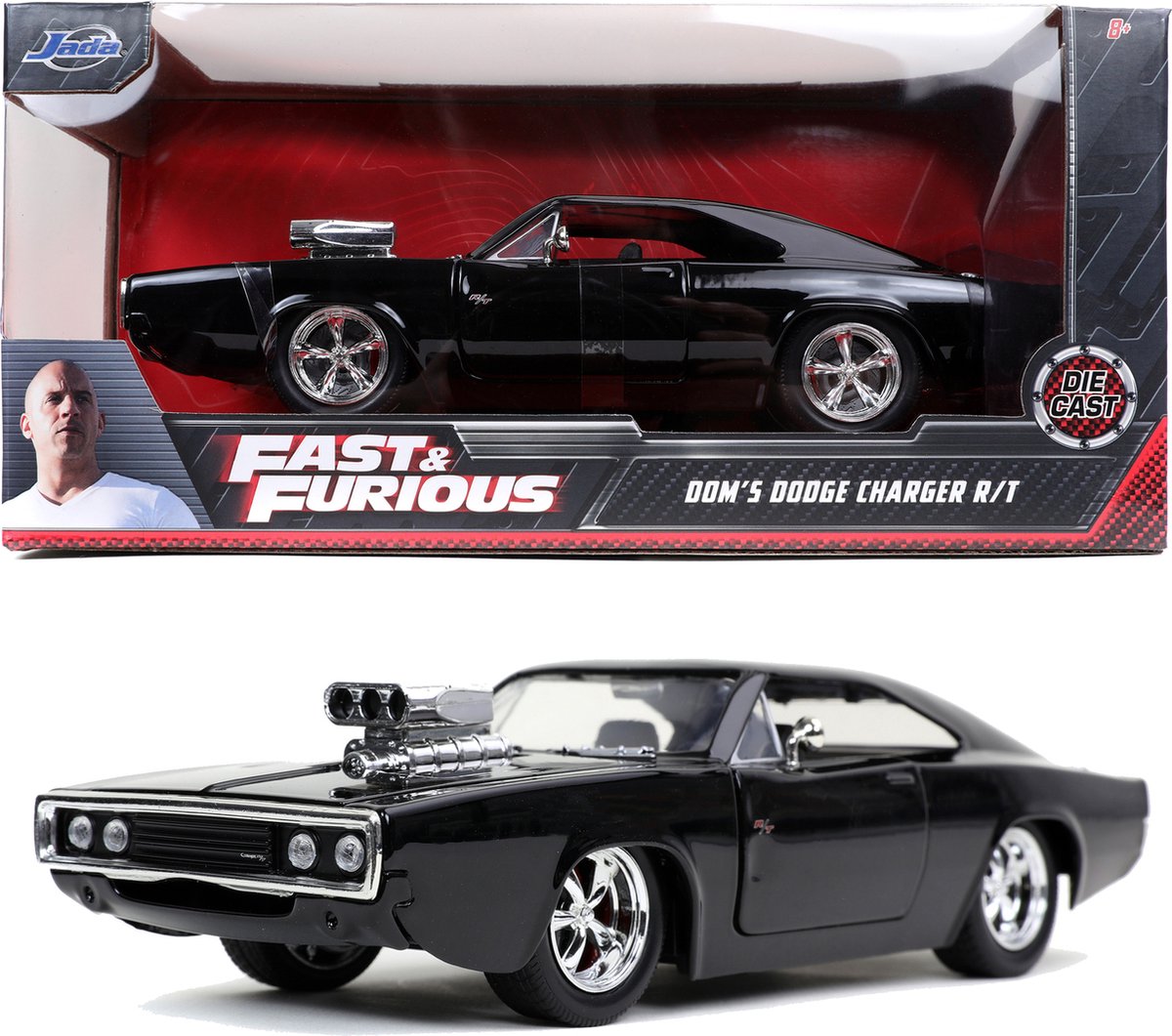 Jada Toys - Fast & Furious 1970 Dodge Charger Street - 1:24 - Schaalmodel - Metaal - Die-cast