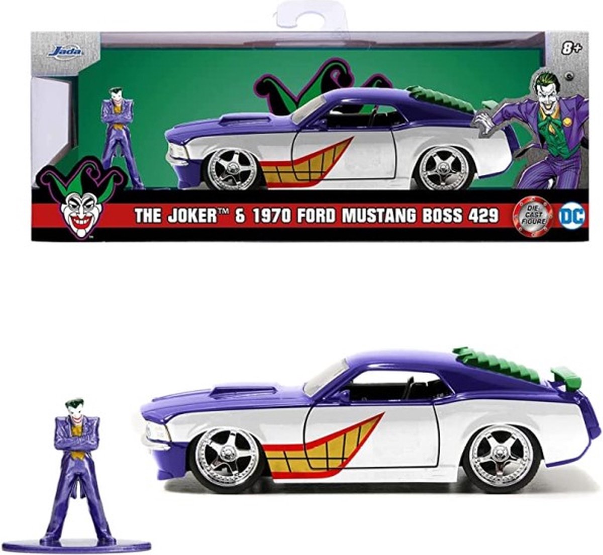 Jada Toys - The Joker & 1970 Ford Mustang Boss 429 Die Cast Schaalmodel 1:32