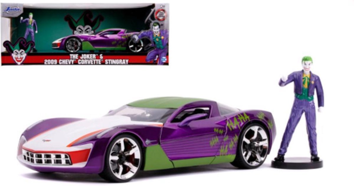 The Joker & 2009 Chevrolet Corvette Stingray 1-24 Jada Toys DC Comics