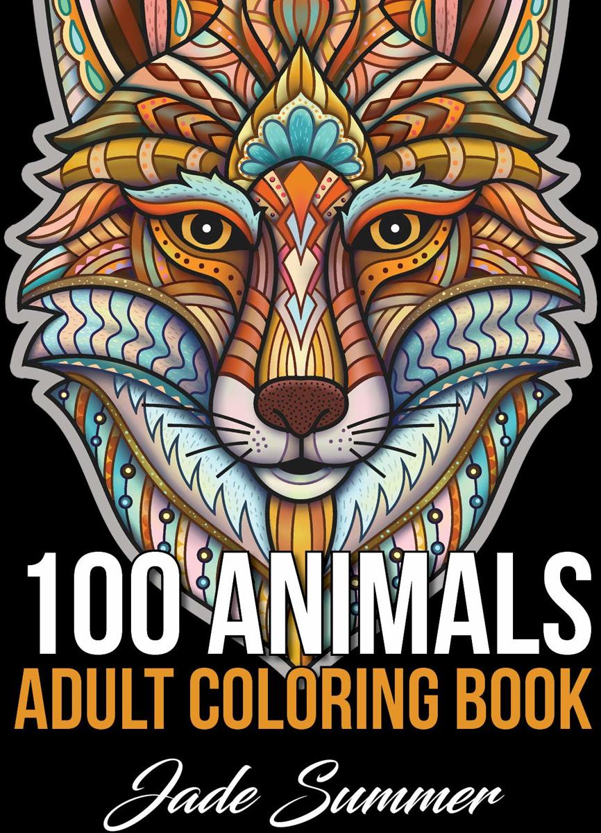 100 Animals Adult Coloring book - Jade Summer