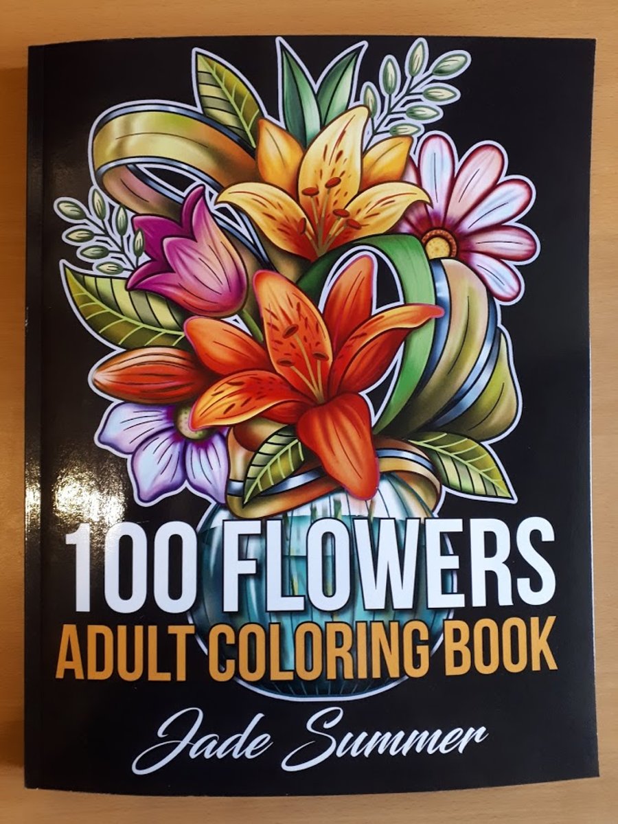 100 Flowers Adult Coloring Book - Jade Summer