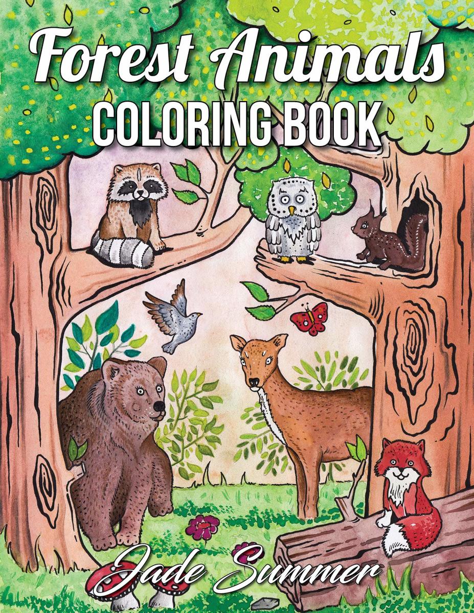 Forest Animals Adult Coloring Book - Jade Summer