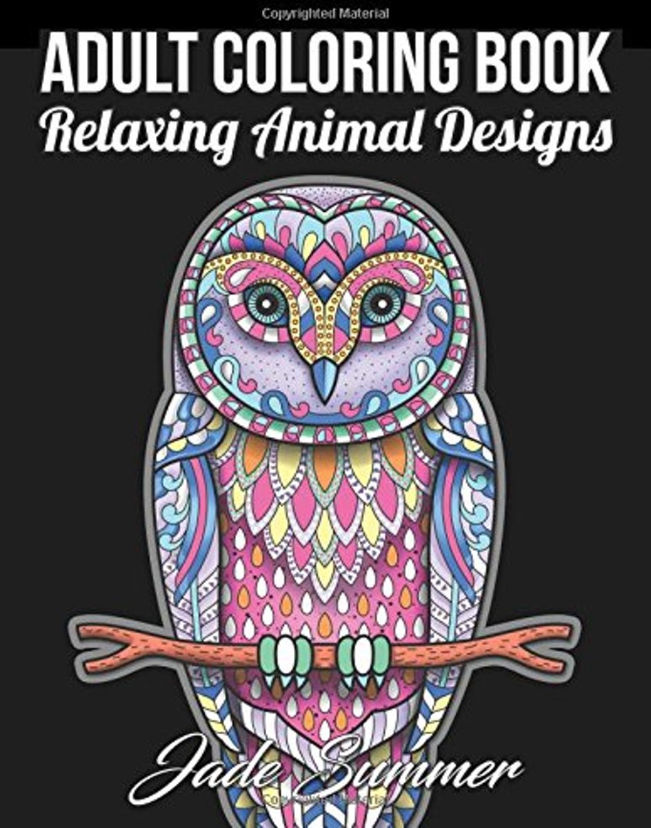 Relaxing Animal Designs Adult Coloring Book - Jade Summer