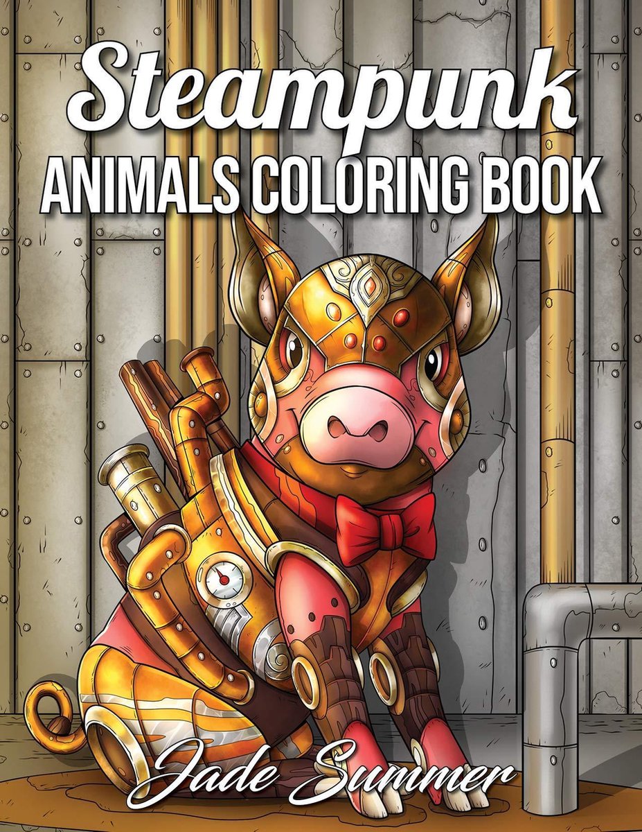 Steampunk Animals Coloring Book - Jade Summer