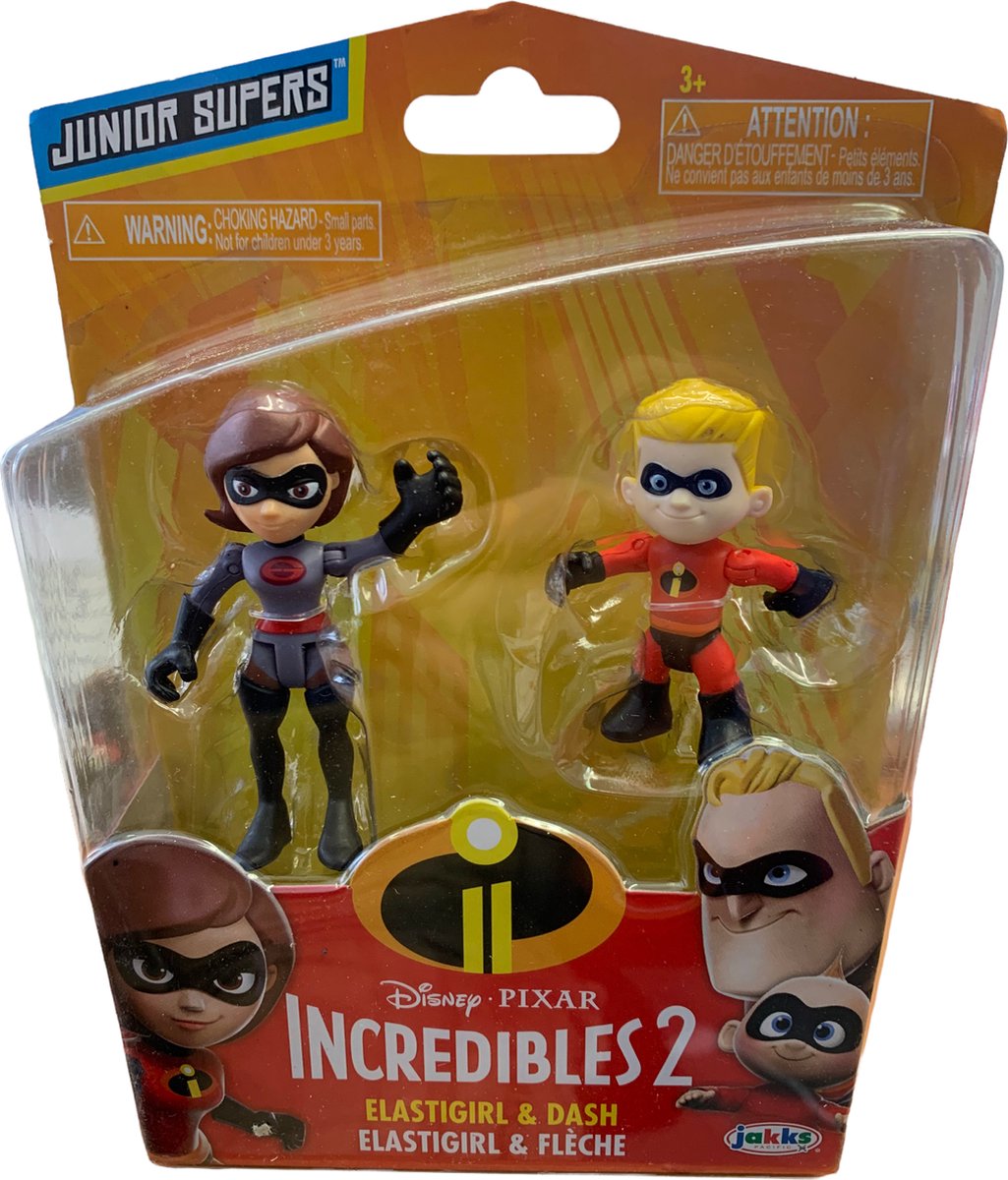 Jakks Pacific Indredibles 2 - Elastgirl en Dash - 2 figuurtjes - ca 7 cm