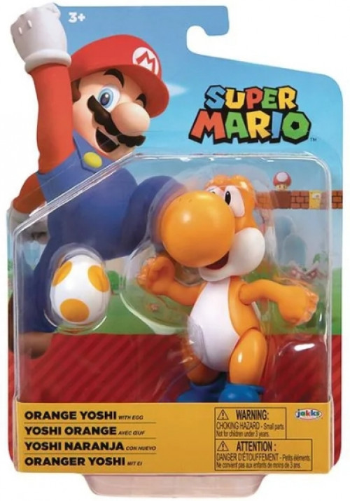 Super Mario Action Figure - Orange Yoshi with Egg