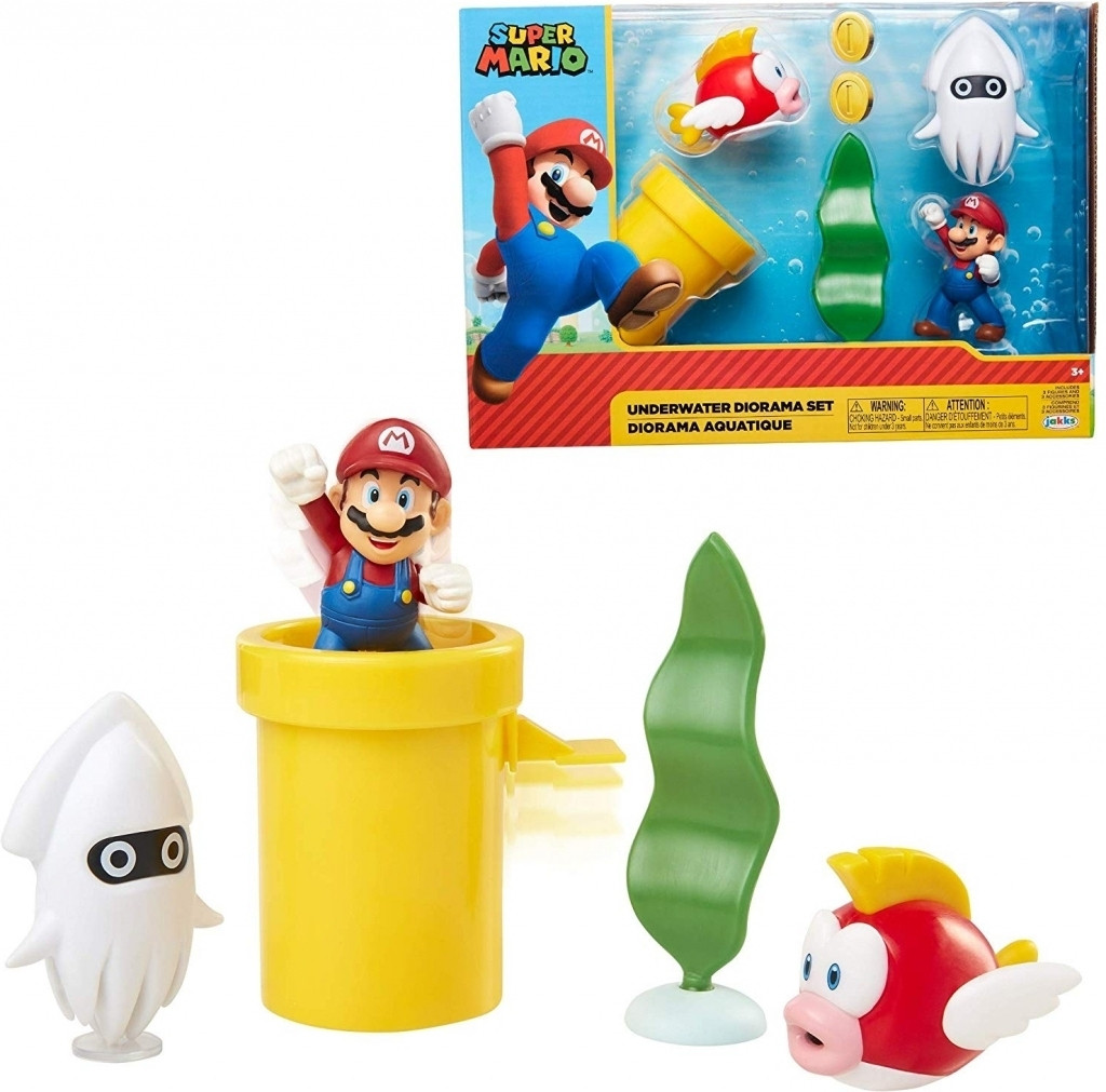 Super Mario Action Figure Set - Underwater Diorama