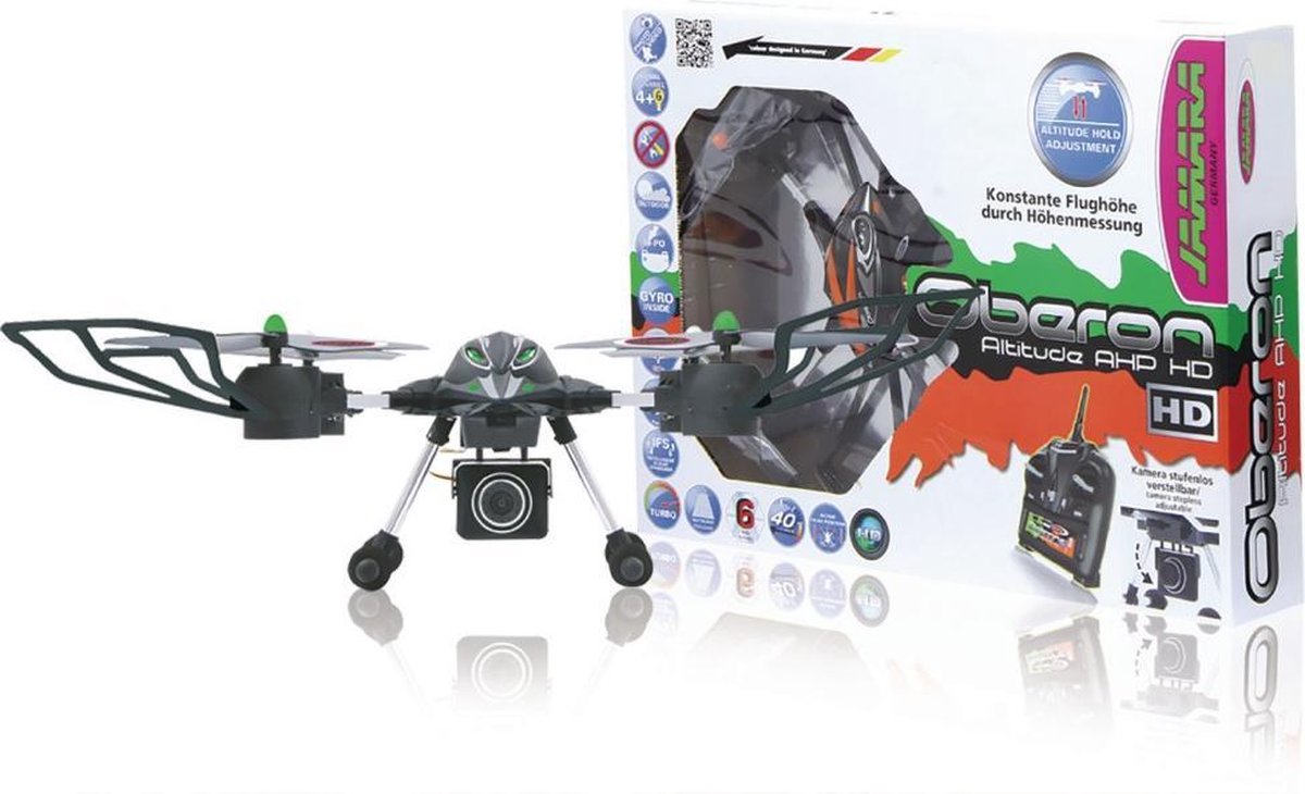 Jamara JAM-422006 RC Drone Oberon Altitude 4+6-kanaals RTF Foto Video Verlichting 360 Draaibaar 2.4 Ghz Control Groen