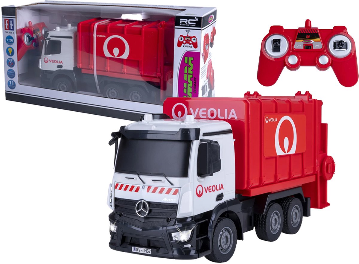   RC voertuig Auto - 408305 RC Vuilniswagen - Mercedes-Benz Antos - 2,4GHz RC Model Kant en Klaar - 1:26 -