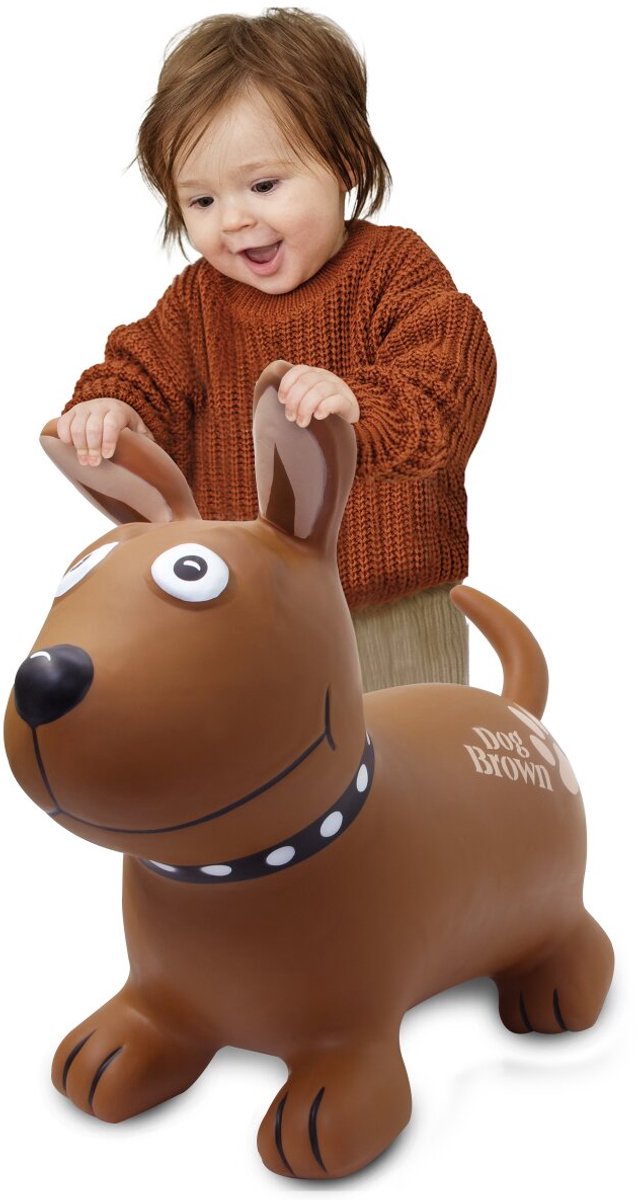     - 466004 Skippydier Hond - Bruin - Junior met Pomp