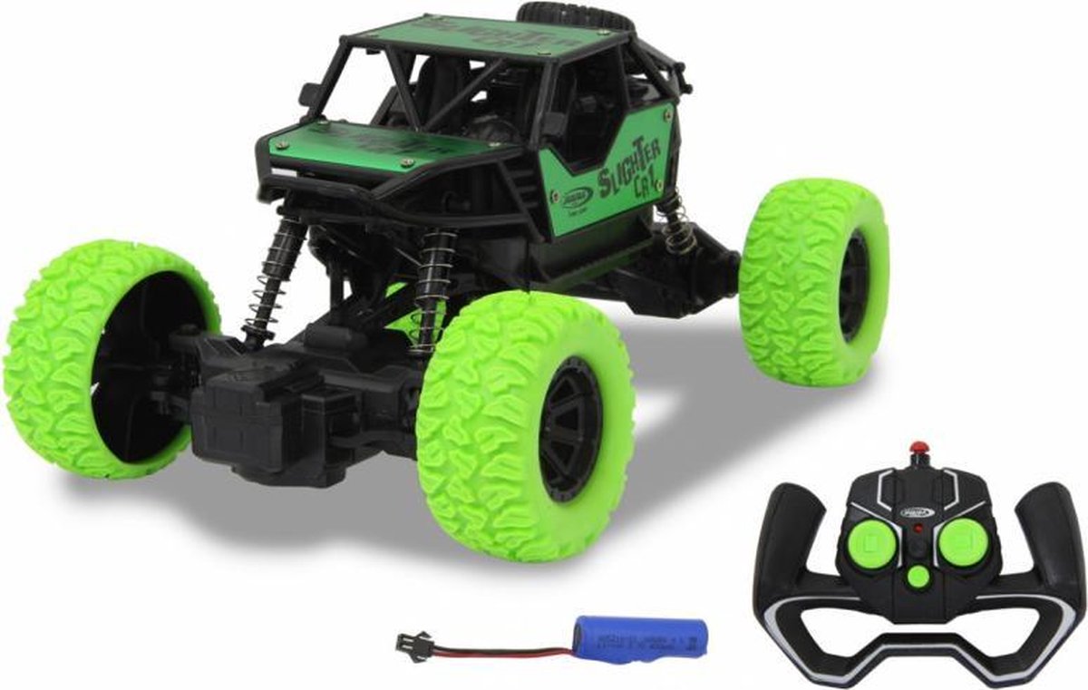 bestuurbare auto RC- Crawler diecast 21 cm zwart/groen