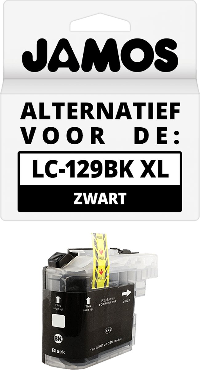 JAMOS - Inktcartridge / Alternatief voor de Brother LC-129BK XL Zwart