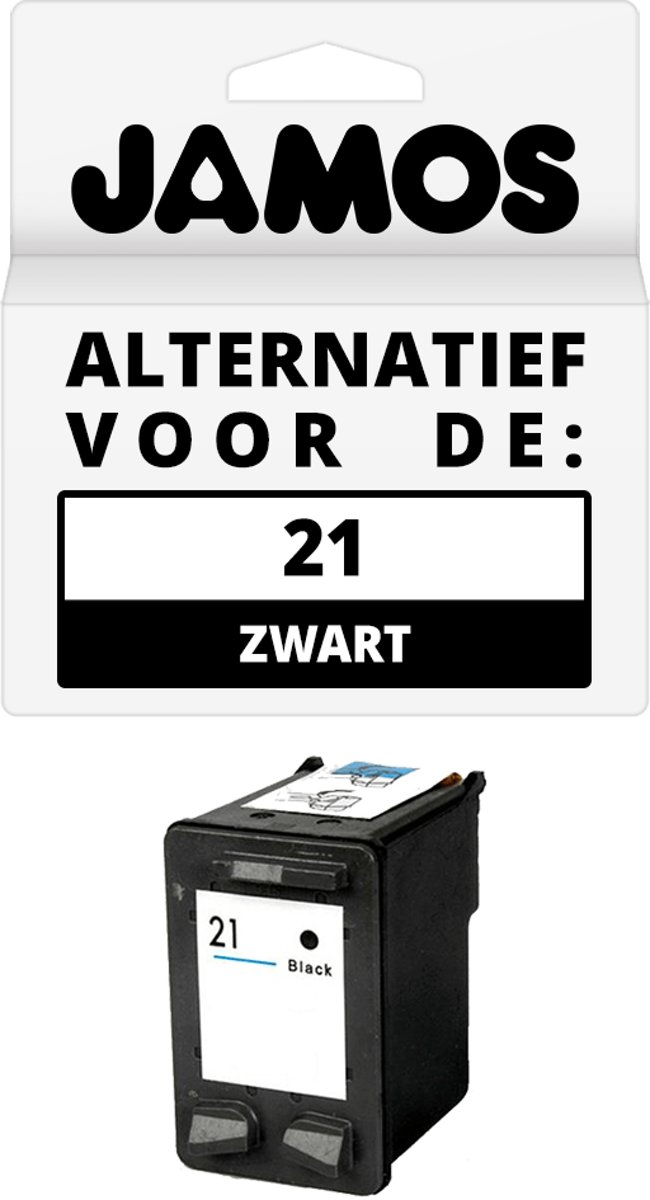 JAMOS   Inktcartridge / Alternatief voor de HP 21 Zwart (C9351AE)