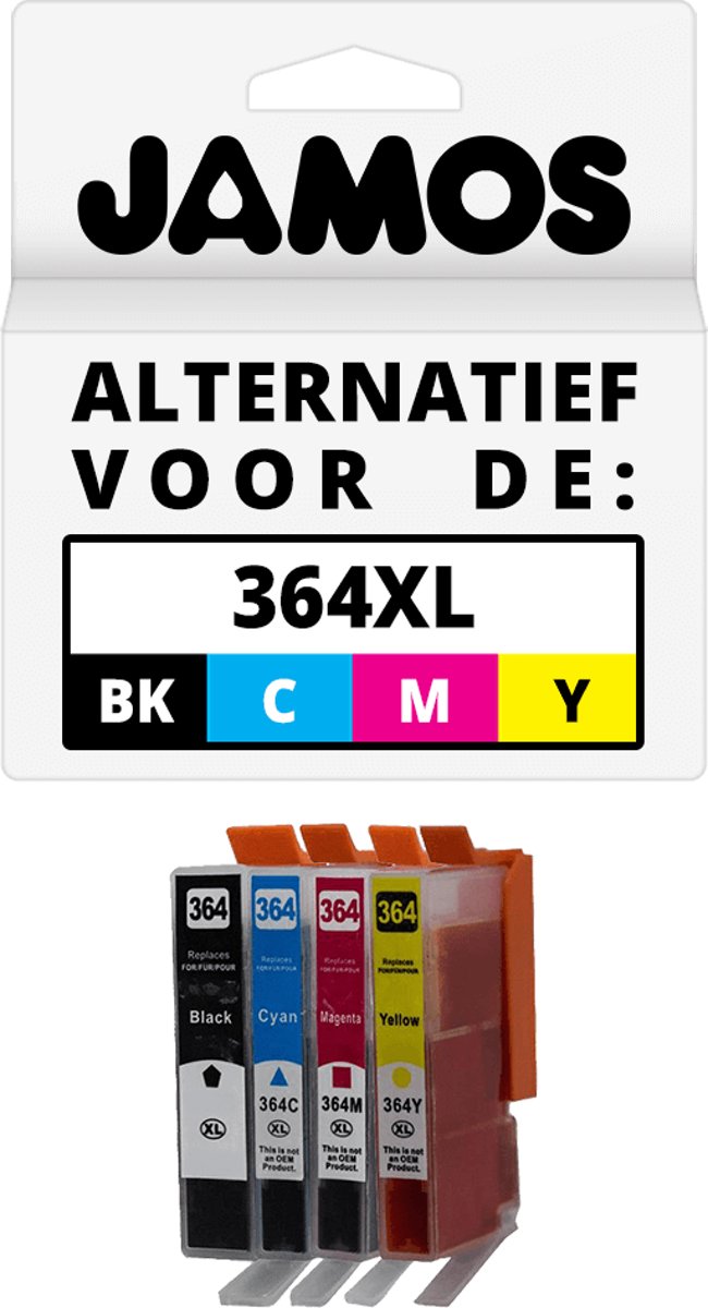 JAMOS - Inktcartridges / Alternatief voor de HP 364XL Zwart & Kleuren Set