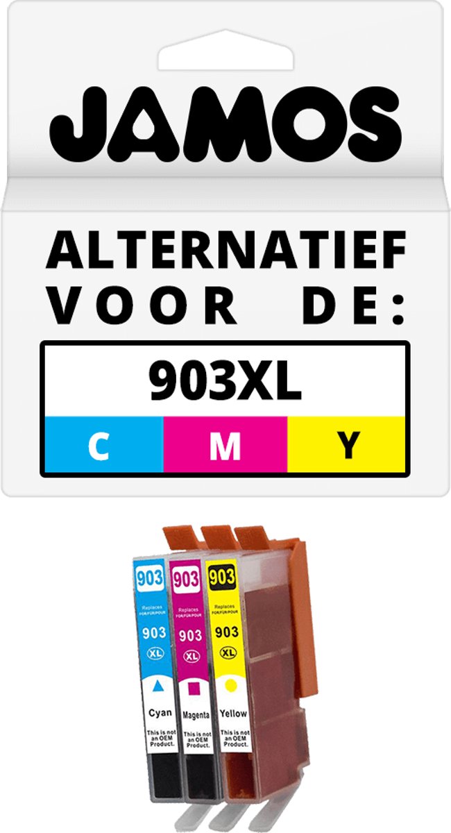 JAMOS - Inktcartridges / Alternatief voor de HP 903XL CMY Kleuren Voordeelset