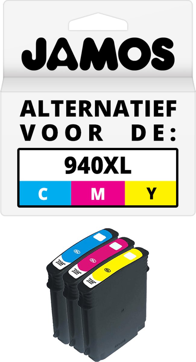 JAMOS - Inktcartridges / Alternatief voor de HP 940XL CMY Kleuren Voordeelset