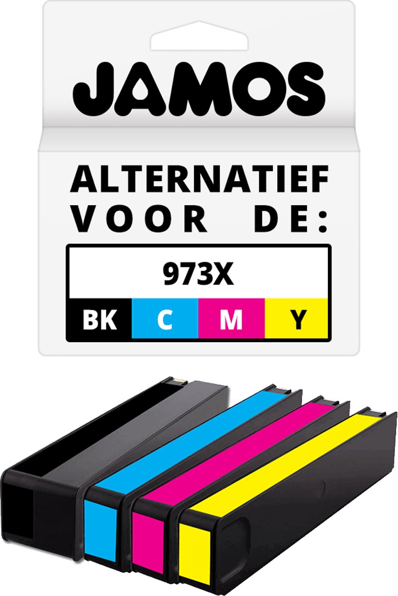 JAMOS – Inktcartridge / Alternatief voor de HP 973X Zwart & Kleuren