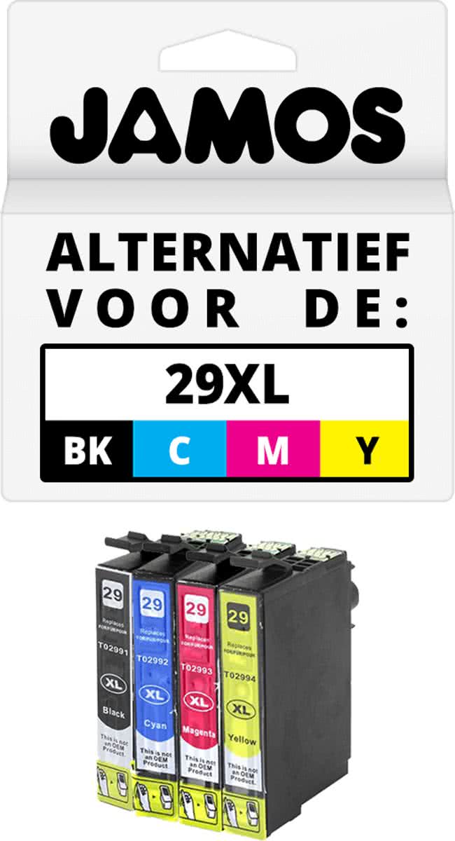 JAMOS – Inktcartridges / Alternatief voor de Epson 29XL Zwart & Kleuren Voordeelset (T2996)