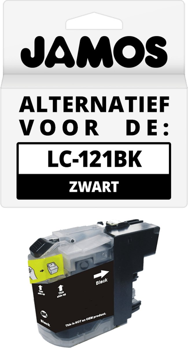 Jamos - Inktcartridge / Alternatief voor de Brother LC-121BK Zwart