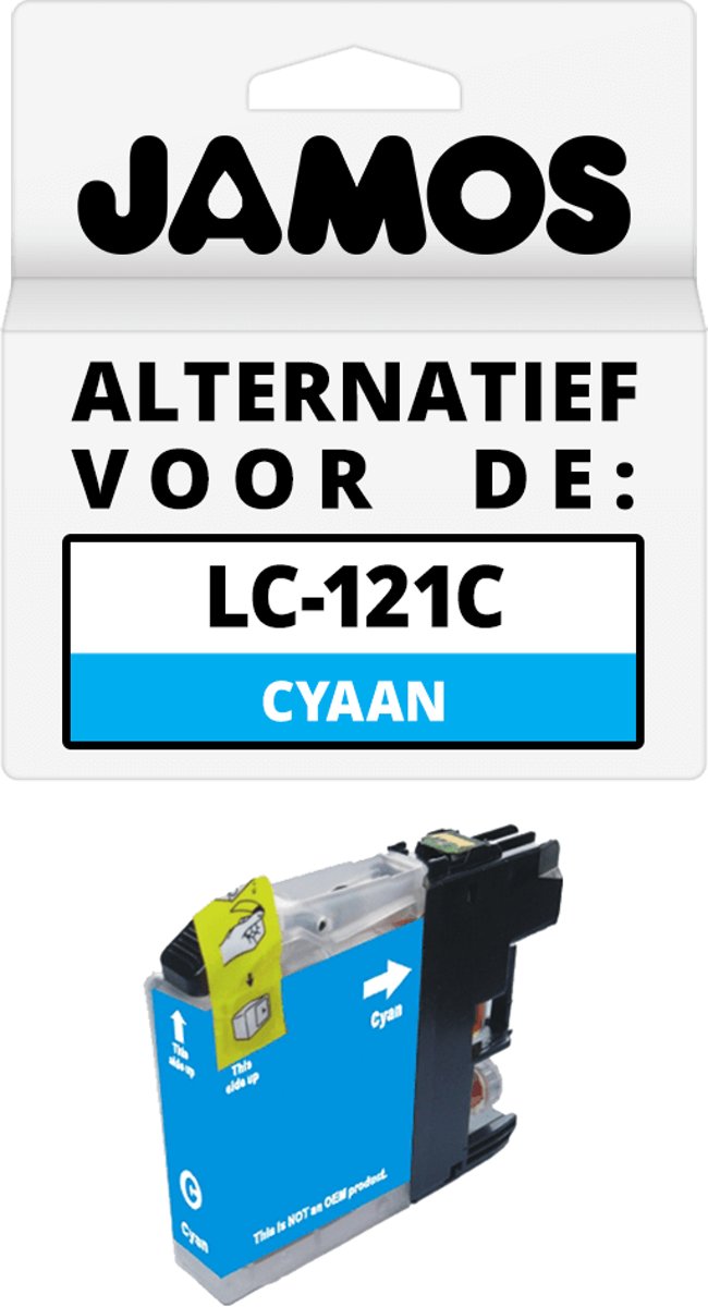 Jamos - Inktcartridge / Alternatief voor de Brother LC-121C Cyaan