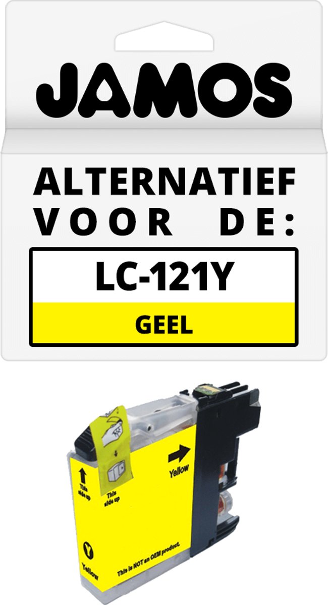 Jamos - Inktcartridge / Alternatief voor de Brother LC-121Y Geel