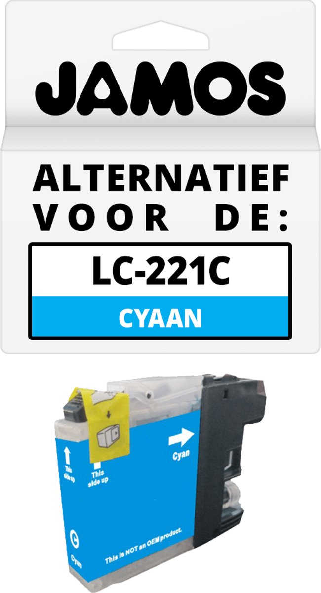 Jamos - Inktcartridge / Alternatief voor de Brother LC-221C Cyaan