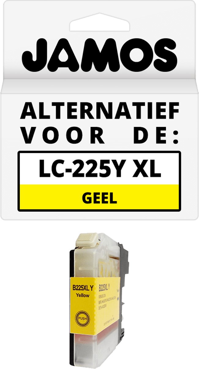 Jamos - Inktcartridge / Alternatief voor de Brother LC-225Y XL Geel