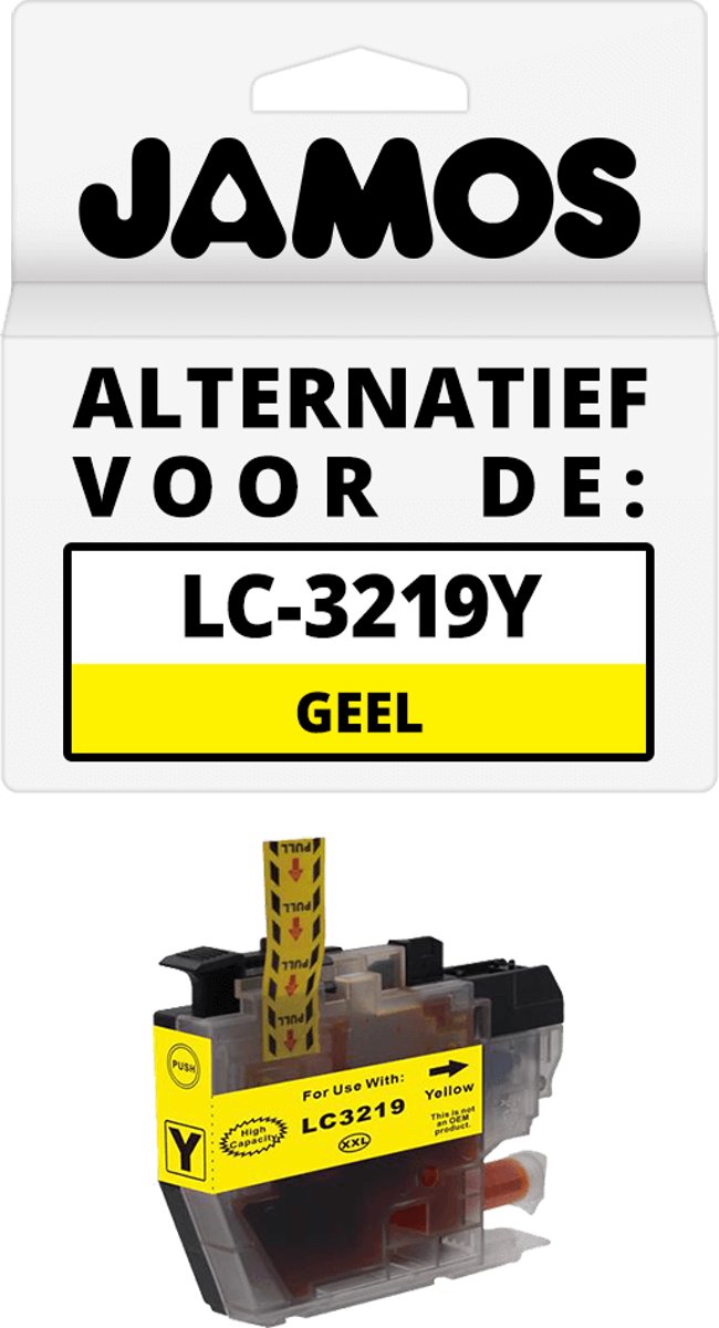 Jamos - Inktcartridge / Alternatief voor de Brother LC-3219Y Geel