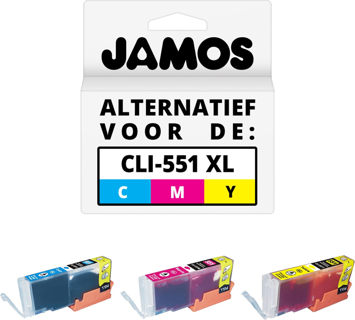 Jamos - Inktcartridge / Alternatief voor de Canon CLI-551C/M/Y XL Kleuren Set