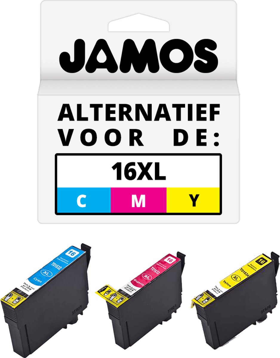 Jamos - Inktcartridge / Alternatief voor de Epson 16 Kleuren CMY Set