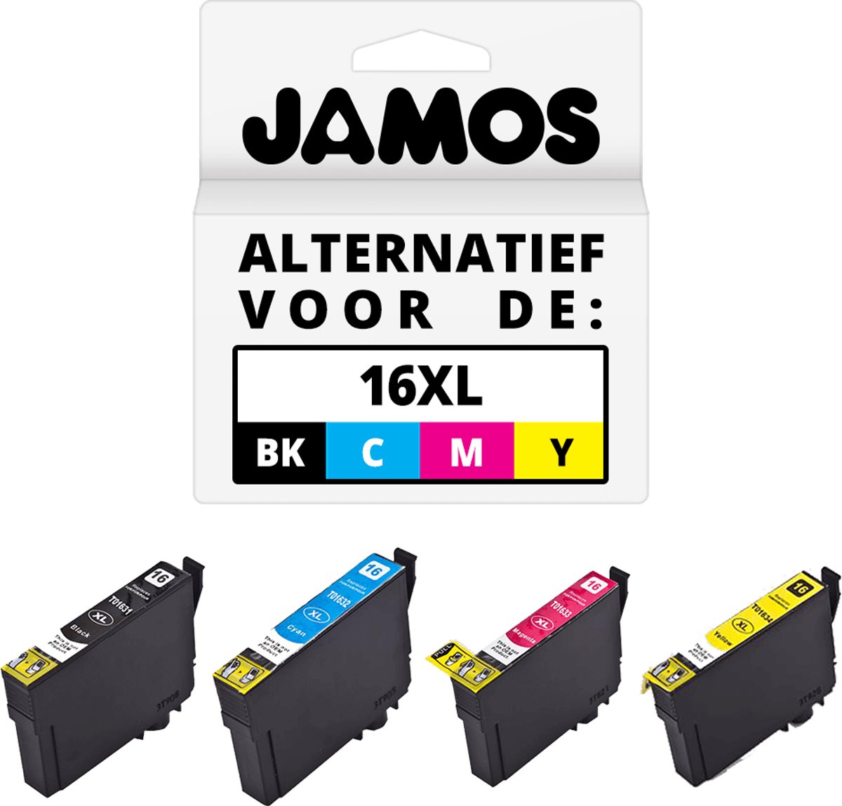 Jamos - Inktcartridge / Alternatief voor de Epson 16 Zwart & Kleuren Set