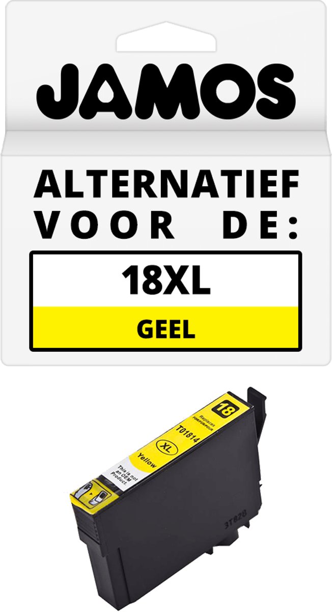 Jamos - Inktcartridge / Alternatief voor de Epson 18XL Geel (T1814)